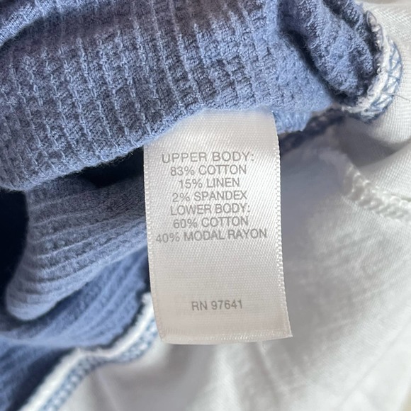 J. Jill Pure Jill Size L Blue White Linen Cotton Long Sleeve Layered Top - Picture 6 of 6